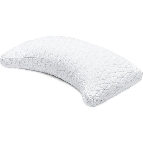 Cuscino a mezzaluna in memory foam per alleviare il dolore al collo e alle spalle - Cuscino ergonomico per chi dorme sulla schiena o sul fianco (55x26x36 cm) (1/5)