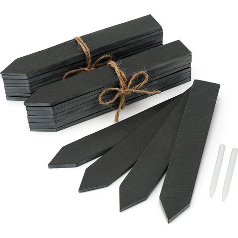 20pz 20X3CM Étiquettes Plantes en Ardoise pour Plantes, Étiquettes Jardin Exterieur Avec Stylo, Étiquette Potager, Étiquette pour Semis