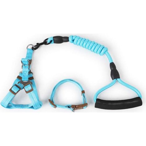 Laisse en corde pour chien Laisse en corde durable avec poignée rembourrée et ensemble de laisse pour chiens de petite, moyenne et grande taille (1/5)