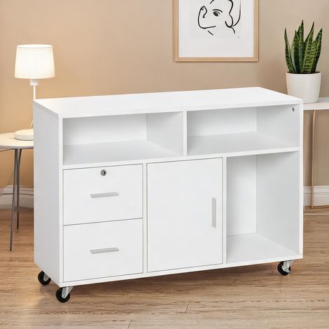Meuble de rangement de bureau blanco en melamina 100 x 35 x 65 cm (1/5)