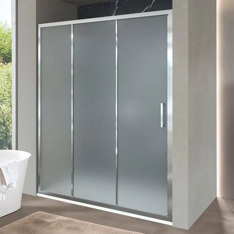 Porta doccia nicchia 170 cm scorrevole 3 ante opache H 200 cm Ted (1/5)