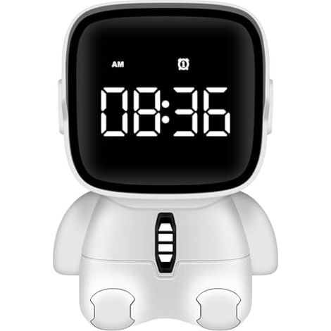 Réveil numérique enfant astronaute avec snooze, 2 alarmes, compte à rebours, rechargeable pour chambre, salon, bureau, cuisine, chambre d'enfant