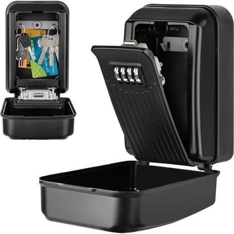 Portable key box with combination lock, wall-mounted safe, for hiding a key outdoors, waterproof (1/5)