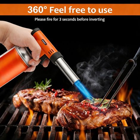 FLITI Adjustable Flame Kitchen Torch for Crème Brûlée, Sous Vide BBQ, Pastry (Butane Gas Not Required) (1/5)