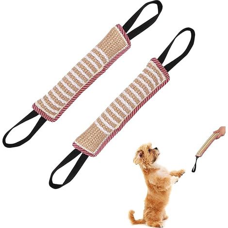 Set di salsicciotti da morso per cani con manici, giocattolo in iuta, giocattolo, accessorio (1/5)