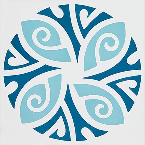 Boite de 24 Carreaux de ciment véritable 0,96m2/ Carreaux de ciment artisanaux coloris Bleu pour sol et mur - l.20 x L.20 cm (1/4)