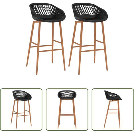 Chaise de comptoir -  Chaises de bar lot de 2 noir (1/5)