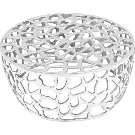 Maison Exclusive - Couchtisch Aluminiumguss 70x30 cm Silbern