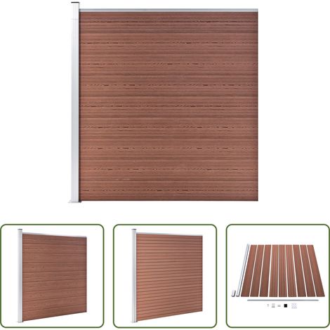 vidaXL Panneau de clôture - Clôture de jardin WPC 175x186 cm Marron (1/5)