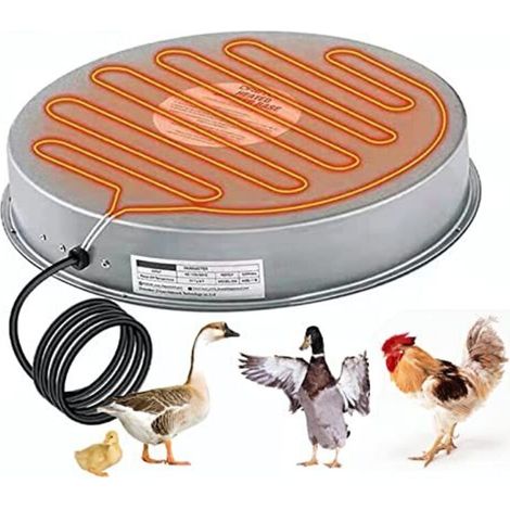 Base riscaldata per abbeveratoio per pollame, scaldabagno per polli in inverno, scaldabagno per fontanella per pollame, scaldabagno per animali domestici con termostato per pollame (1/4)