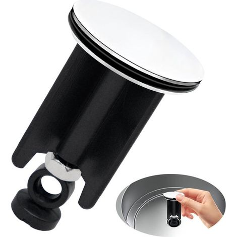 Tapón para lavabo, tapón de desagüe para lavabo, tapón de lavabo regulable en altura, tapón para bañera, 2 piezas, 40 mm (1/5)