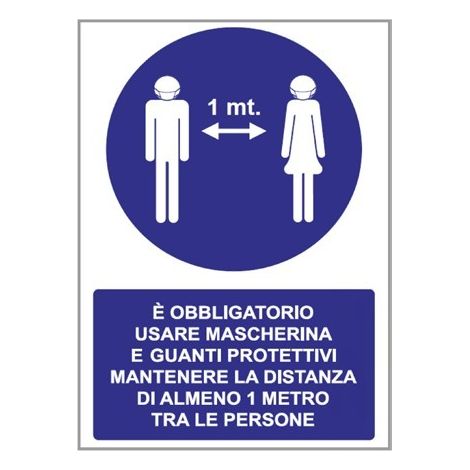 CARTELLO OBBLIGO MASCHERINA E GUANTI
