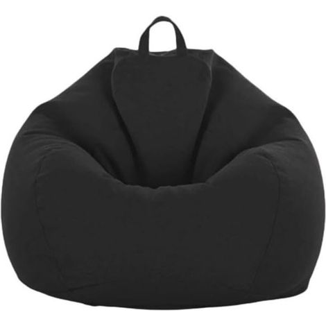 Housse de canapé pouf poire confortable, amovible, respirante et amovible (noir) (1/5)