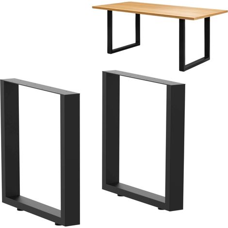 DanDiBo 2x Tischbeine Metall Schwarz 72 x 70 cm Tischgestell Höhenverstellbar 96661 Tischfüße Möbelfüße Tischkufen Esstisch Beine (1/5)