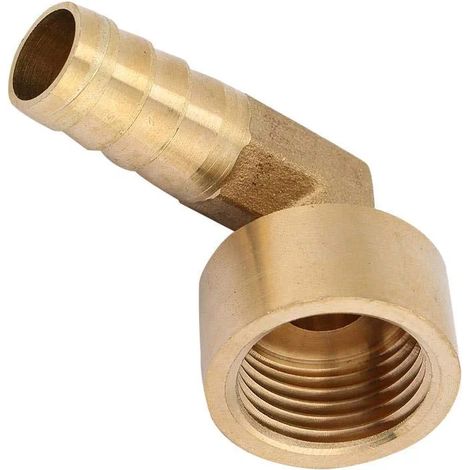 Raccord à ailettes en laiton filetage femelle Coude à 90 degrés Tuyau coudé en laiton Adaptateur raccord d'articulation Raccord G1 / 2 Air / Eau / Combustible / Huile / Gaz inertes(12mm) (1/5)