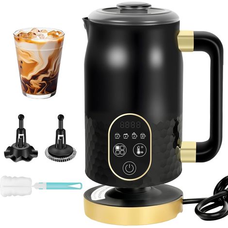 Mousseur à lait électrique - Mousseur à lait 4 en 1 pour chocolat chaud avec contrôle de la température Mousseur à lait automatique pour mousse chaude (1/5)