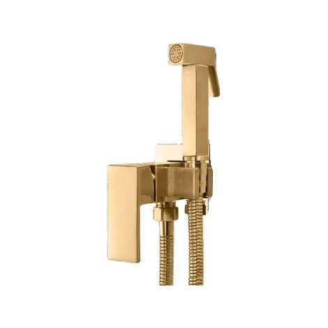 Robinet de bidet, monté au mur, mélangeur d'eau chaude et froide, Or brossé A (1/2)