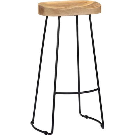 Maison Exclusive - Tabourets de bar Gavin lot de 2 bois de manguier massif (1/5)