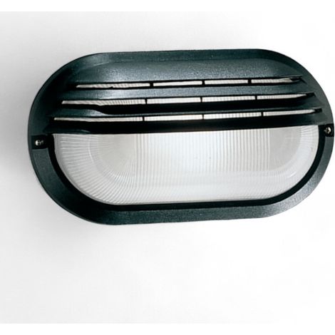 Applique luce plafoniera ovale palpebra colore nero illuminazione da esterno (1/2)