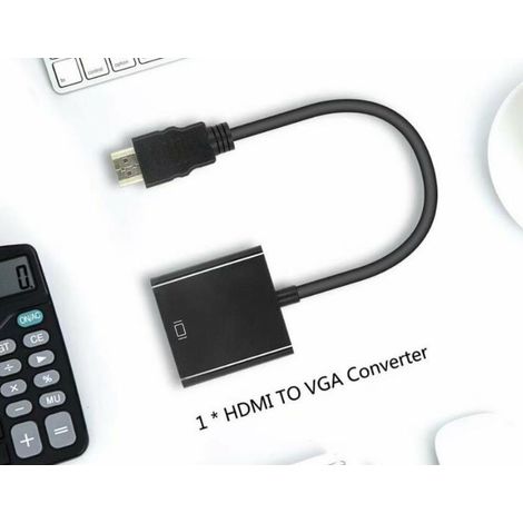 hdmi to vga cable hdmi to vga connection cable HD 1080p gold plated head - black, 0.15m, 1pc (1/4)