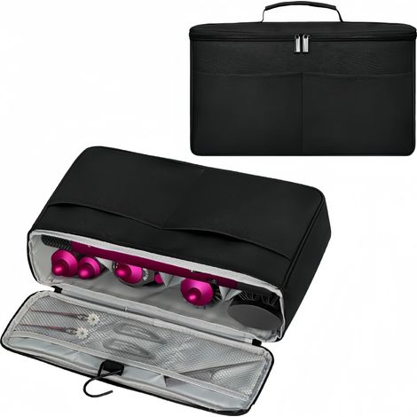 Bolsa de almacenamiento para accesorios de rizador y estilizador Dyson Airwrap, estuche portátil, bolsa de viaje, color negro (1/5)