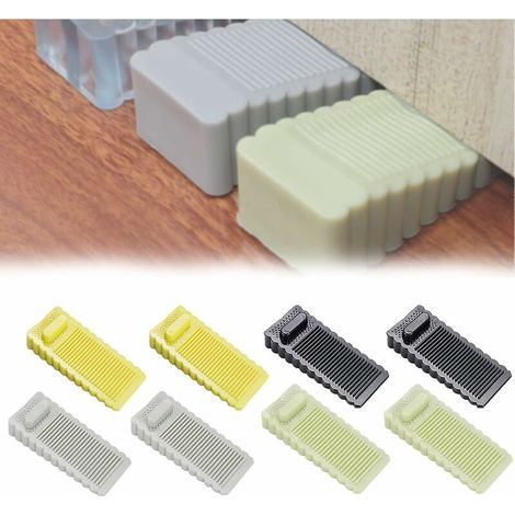 8 Pièces Arrêt Cale Caoutchouc Stop au Porte, Cale de Porte en Caoutchouc Gris, Cale Porte Bloc Silicone, pour Maison, Bureau, Chambre d'Enfant, (1/5)