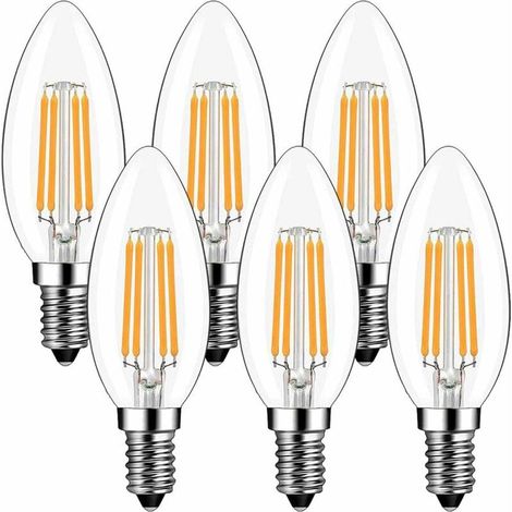 Ampoules LED E14 4W, GreeHse E14 Ampoule LED à Filament Blanc Chaud 2700K, 420Lm Equivalent à Ampoule Incandescente 40W, Petit culot à vis Non Dimmable Lot de 6 (1/5)