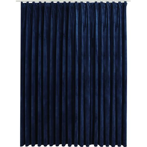 INLIFE Rideau occultant avec crochets Velours Bleu foncé 290x245 cm (1/5)