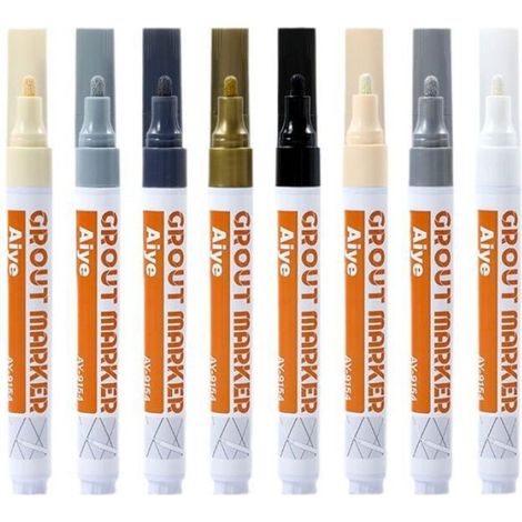 Stylo à joint pour carrelage multicolore, pack de 8 (1/4)
