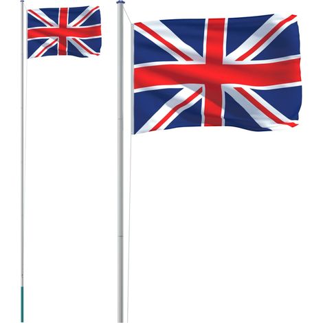 Drapeau du Royaume-Uni et mât 6,23 m Aluminium CFW820294 (1/5)