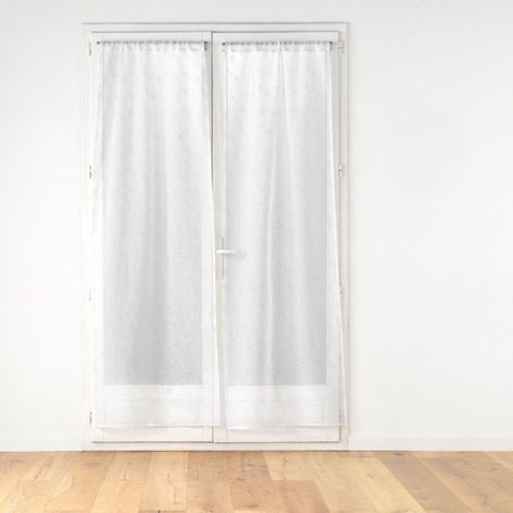 Paire de Voilages Passe-Tringle "Dalya" 70x200cm Blanc (1/5)