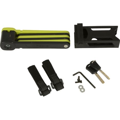 FISCHER Faltschloss 85cm mit Halter, schw./neongelb