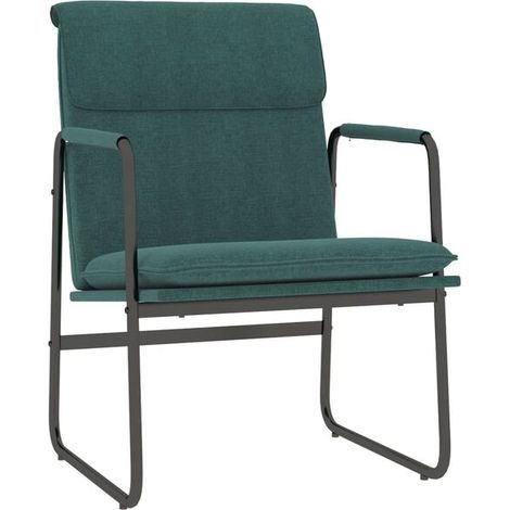 Chaise longue design ergonomique en tissu, couleur vert foncé, dimensions 55 x 64 x 80 cm, pour salon ou espace détente (1/5)