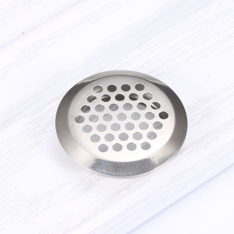 Grille de ventilation couleur acier inoxydable diamètre 35MM 1 maille ronde surélevée en acier inoxydable adaptée aux évents d'armoires de cuisine (1/5)