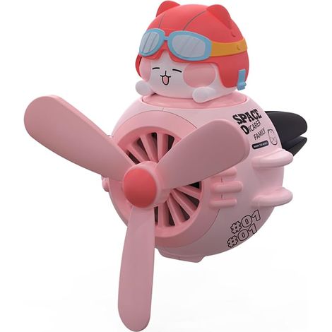 Auto Duft Innenraum Niedliche Pilotenkatze, Autoduft Lüftungsschlitz Rotierender Propeller Automobil-Luftauslassventilator Kreativer Autodiffusor, Autozubehör Niedlich, Autoparfümdekoration