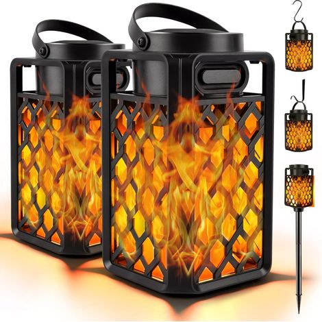 Haut-parleurs Bluetooth extérieurs, lampe de poche LED flamme, haut-parleur sans fil étanche avec support mural/piquet/crochet, accessoires de patio de camping, son stéréo 10W, BT5.0, gadgets (1/5)