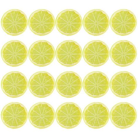 20 tranches de citron artificielles, faux avocats, faux fruits (1/5)