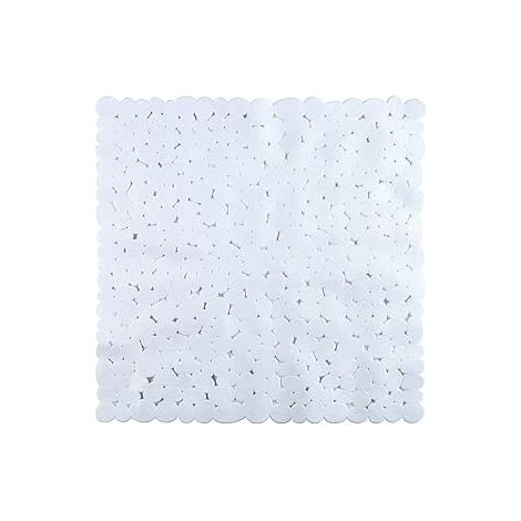 King Home TAPPETO INTERNO DOCCIA STONE BIANCO QUADRO in PVC 52x52 cm (1/4)