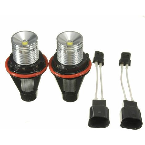 2pcs LED Angel Eyes Halo Bague 10W Ampoule Blanc pour BMW E39 E53 E60 E63 E64 E65 (1/5)