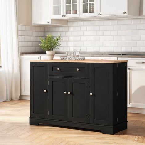 Buffet coloris noir en MDF 54,3 x 15,8 x 33,5 cm (1/5)