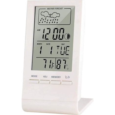 Kabelloses digitales Thermometer für den Innen- und Außenbereich, Hygrometer für den Innen- und Außenbereich (weiß)