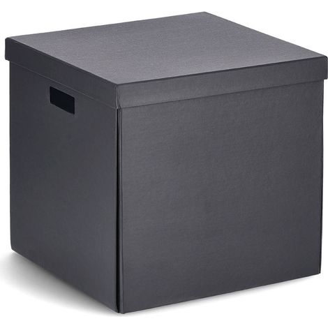 Aufbewahrungsbox mit Deckel, recycelter Karton, 33,5 x 33 x 32 cm (1/5)