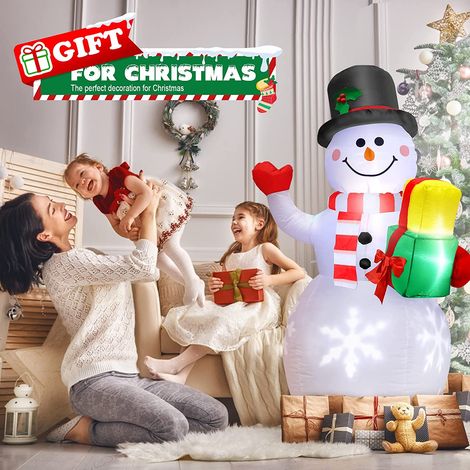 Noël Bonhomme de Neige Gonflable avec Lumineux LED Pieux de Cordes Fixes, Decoration Noël Exterieur de 5ft/1,5m Noël Bonhomme pour Yard Garden Jardin Terrasse Pelouse (1/5)