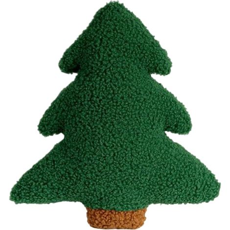 Cojín decorativo con forma de árbol de Navidad, suave y afelpado, ideal para decorar el sofá o fiestas.