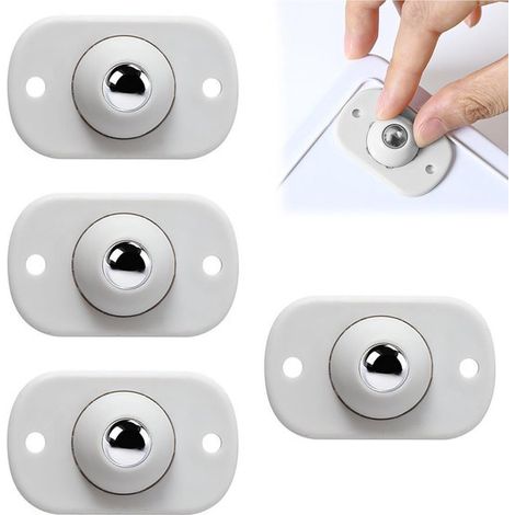 Set di 4 mini rotelle girevoli autoadesive in plastica e acciaio inossidabile (1/5)