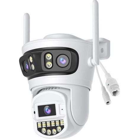 Camera Exterieur,3K,Caméra De Surveillance Exterieur avec 3 Objectif,2.4/5G,Camera Surveillance WiFi,PTZ,360°,Ethernet,Vision No489