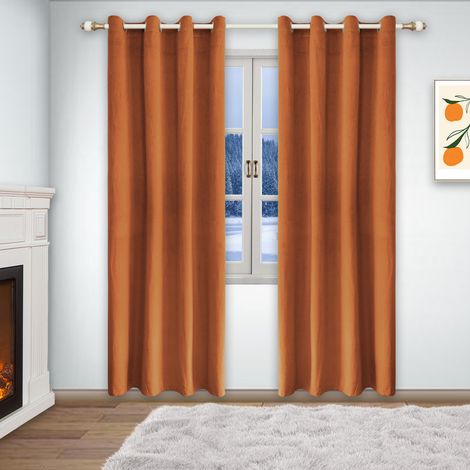 Rideaux occultants, idéaux pour la chambre, à œillets, isolants thermiques et phoniques, pour le salon (lot de 2), dimensions : 132 x 160 cm (largeur x longueur).