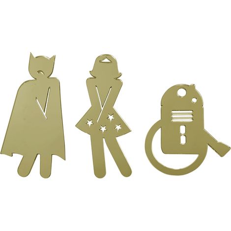 Pictogramme Toilettes Enfants.- Plexi miroir or - (1/5)