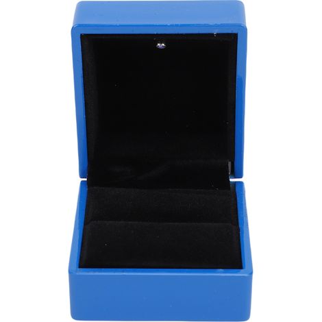 Boîte à bague LED de luxe, finition brillante, présentoir à bijoux, boîte à bague de fiançailles avec lumière pour demande en mariage, verte (1/5)