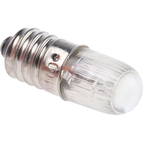Ampoule néon pour voyant, lumière de couleur Rouge, taille T10, culot E10, 110 / 125 V, 2,5 mA